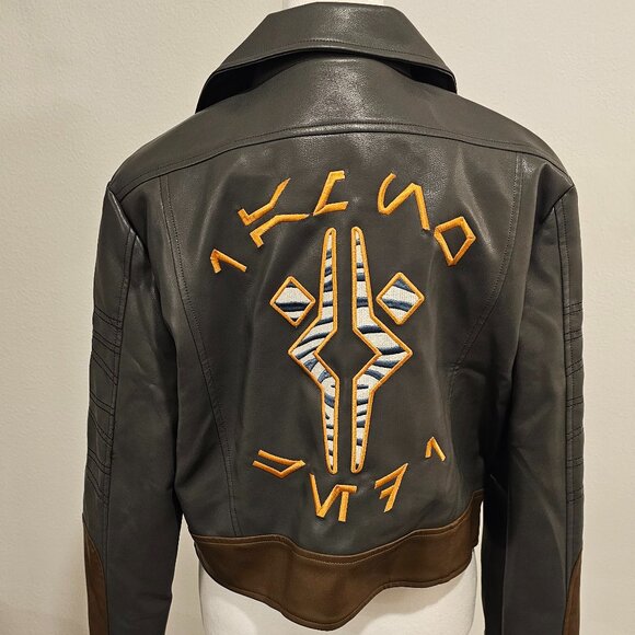 Star Wars Jackets & Blazers - Star Wars Motorcycle Jacket Rebel Faux Leather Womens Sz L Hip Crop Brown